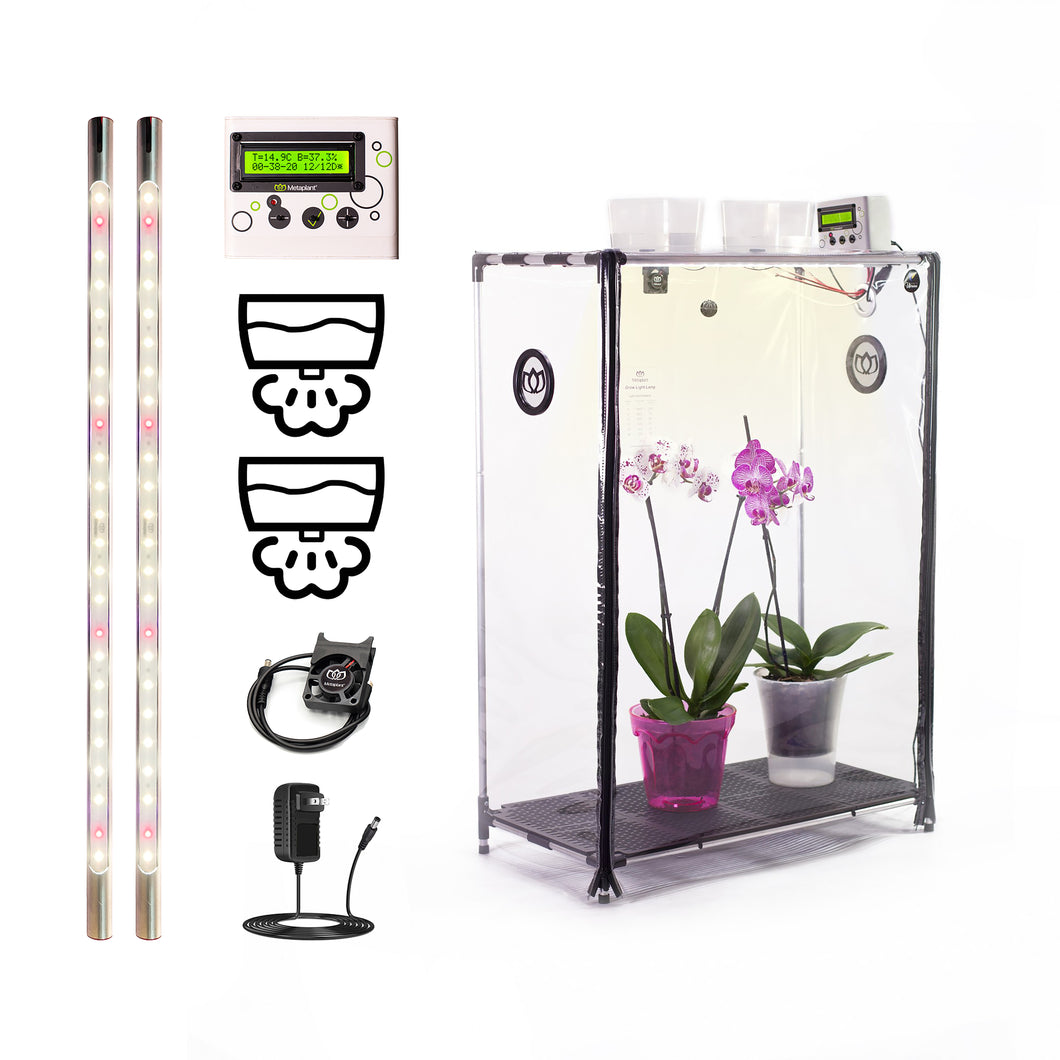 Sezam Orchid Mini Greenhouse: Rehabilitator for Orchids with Automatic air humidity, grow light control, daylight timer.
